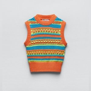 Zara Textured Knit Vest. Small. NWT